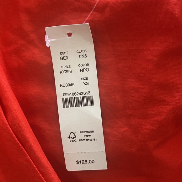 NWT J Crew bright Red Cotton Maxi Dress - Picture 7 of 7